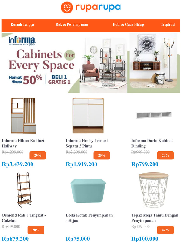 Rak dan Kabinet BELI 1 GRATIS 1💥