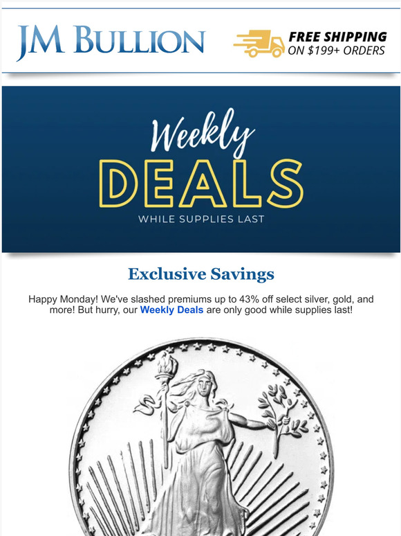 Silver As Low As $1.99/oz + More!