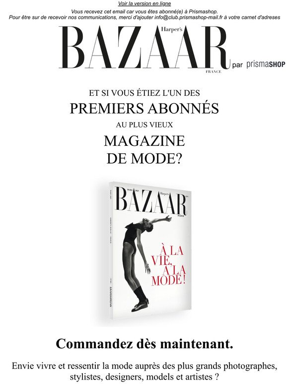 Harper's Bazaar France disponible dès maintenant.