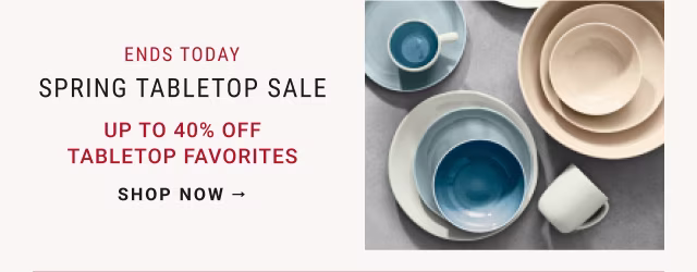 Spring Tabletop Sale - up to 40% off tabletop favorites - shop now →