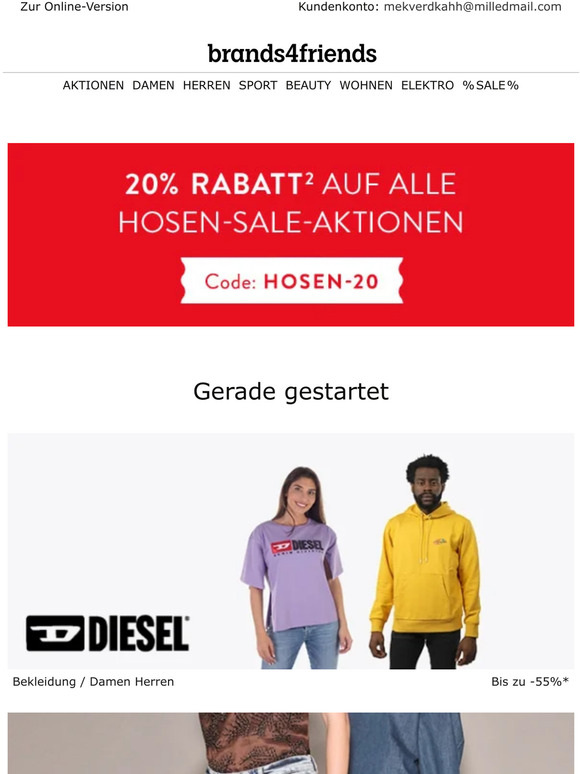 20% EXTRA auf den Hosen-Sale: Diesel -55% ★ Rosner -65% ★ Daily & Leisure Styles bis zu -70%