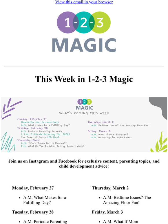 This Week in 1-2-3 Magic: The Power of Praise