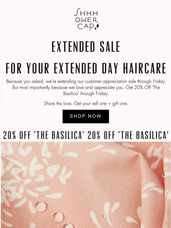 Extended Sale! 20% Off 'The Basilica'  🚿