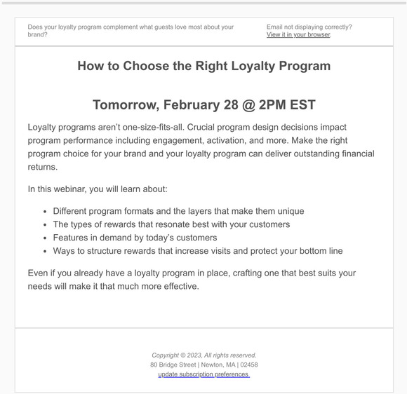 [Webinar] Loyalty Programs 101 - there's still time!
