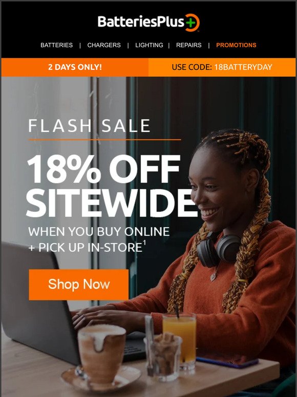 Flash Sale! 18% off sitewide!
