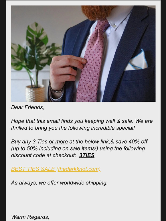 BEST TIES SALE: SAVE UP TO 50% OFF!