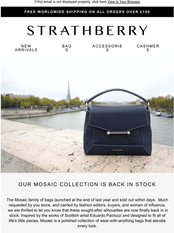 BACK IN STOCK  The Mosaic Bag & Tote - Strathberry
