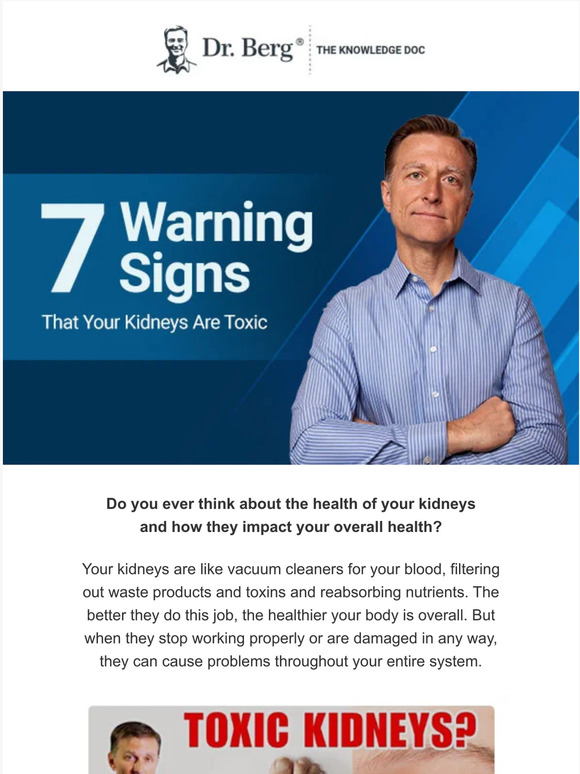 Dr Berg: Know The 7 Warning Signs That Your Kidneys Are Toxic | Milled