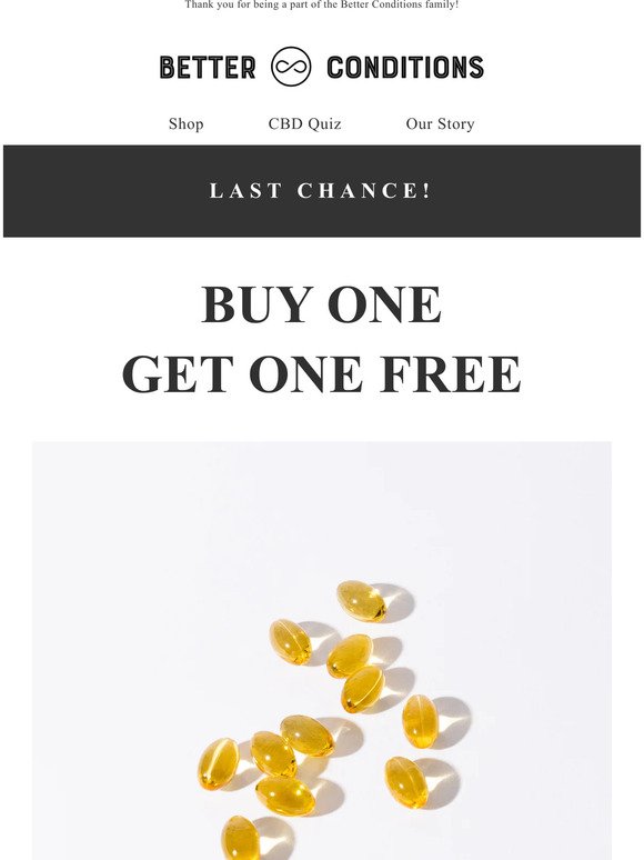 Buy One Get One Free! Last chance to save on Softgels 🔔