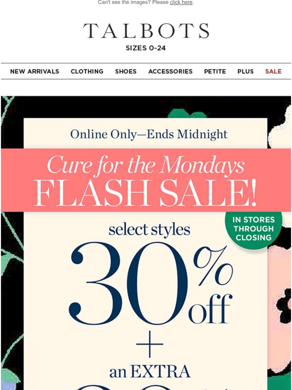 ⚡ FLASH SALE ⚡ 30% + EXTRA 20% off select styles!