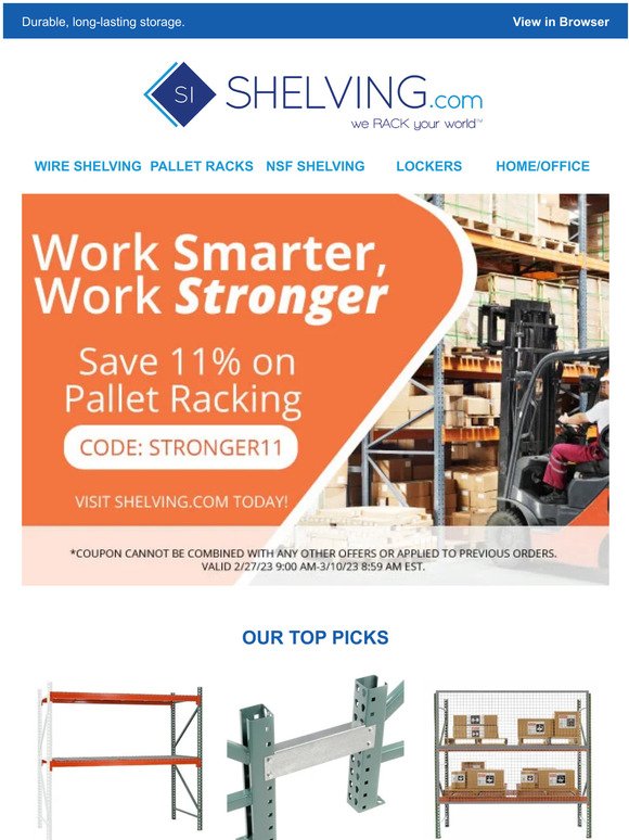 Durable Pallet Racking Now 11% Off