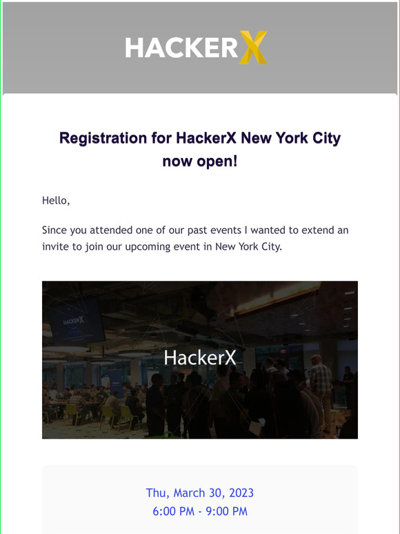 Registration for HackerX New York City now open!