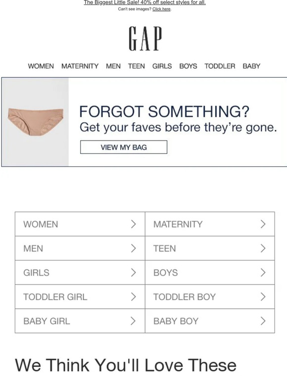 Ends 2nite — Your access to 40% OFF kids', baby & adult styles is STILL ON!