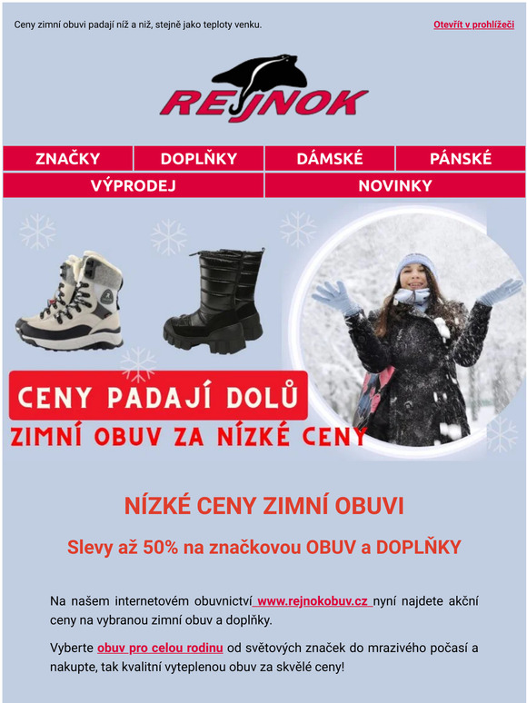 Ceny vyteplené obuvi padají dolů stejně jako teploty☃️