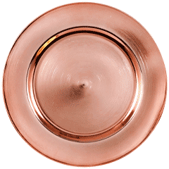 Metallic rose gold charger plate