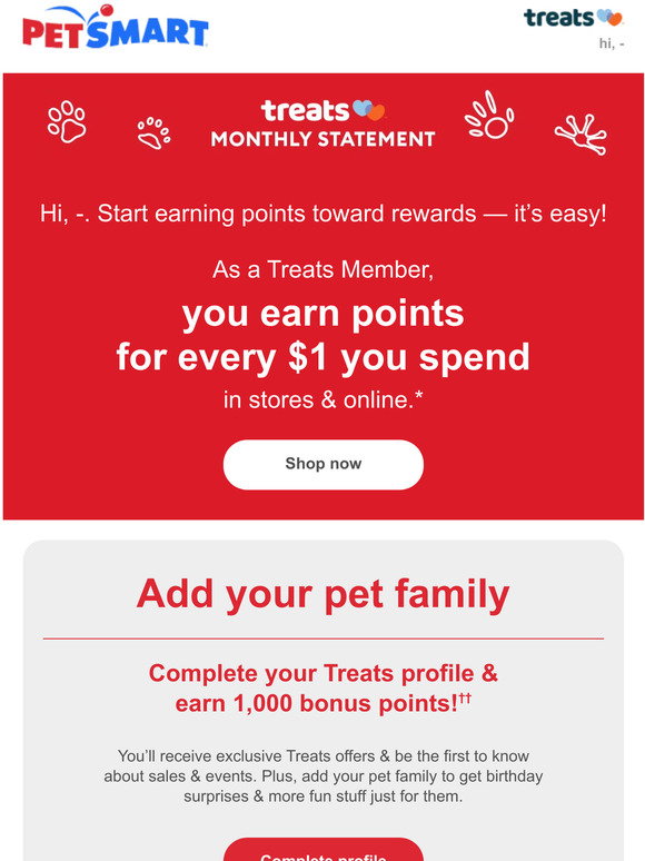PetSmart Treats Loyalty Program - Points & Rewards