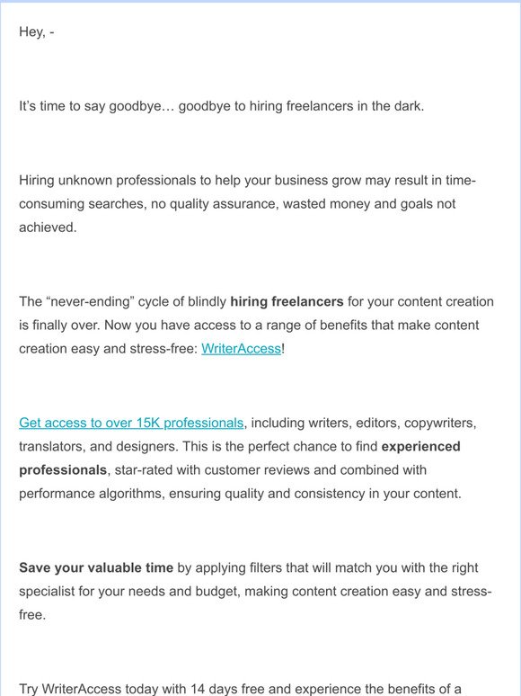 Hiring Freelancers in the Dark vs. Content Creation Platform