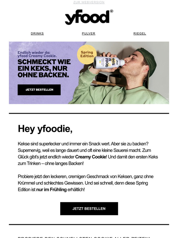 Endlich wieder da: yfood Creamy Cookie 🍪