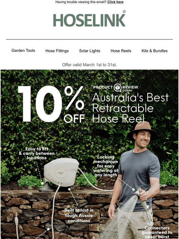 10% Off Retractable Hose Reels...STARTS NOW 🏃