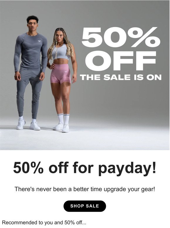 50% off almost all clothing for Payday