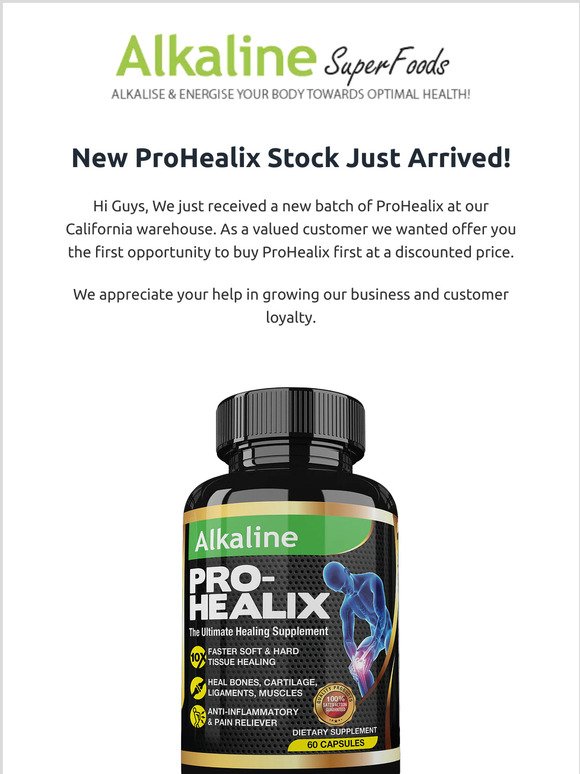 New ProHealix Stock Just Arrived!