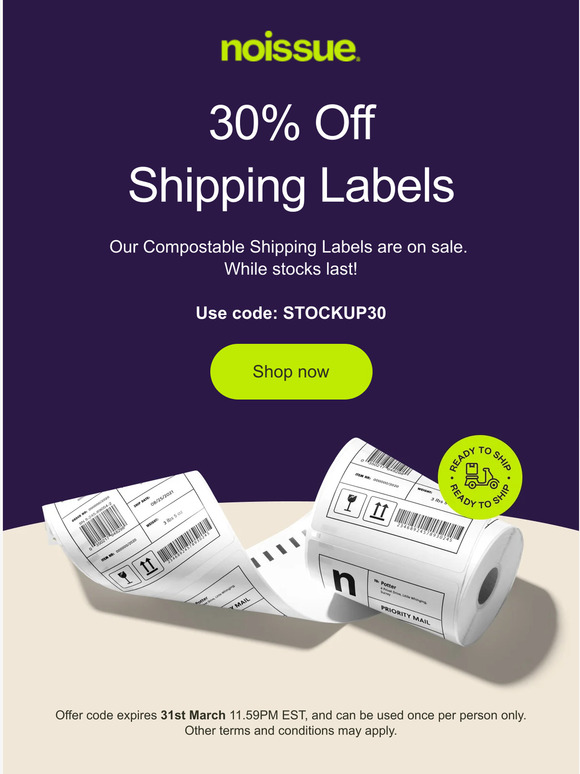 On Sale: Compostable Shipping Labels