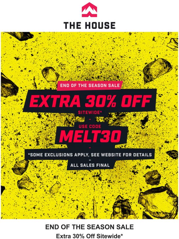 EXTRA 30% OFF - End Of The Season Sale
