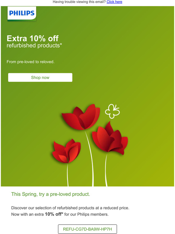 Extra 10% off refurbished products