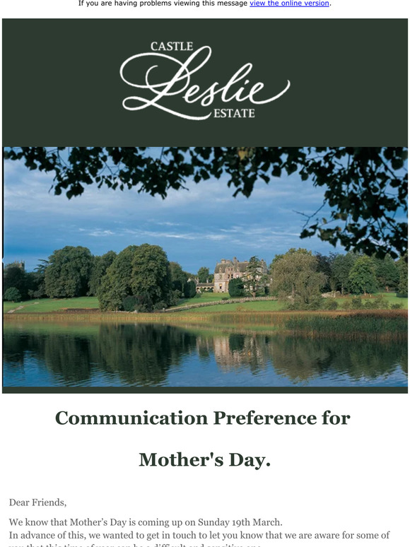 Your communication preference for Mother's Day.