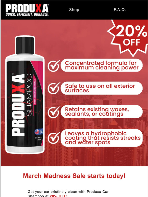 20% OFF Car Shampoo - get yours now! 🪣