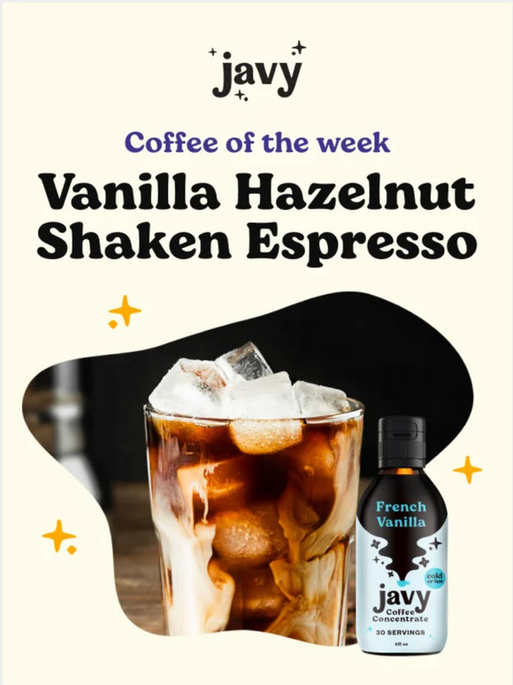 Javy Coffee Vanilla Hazelnut Shaken Espresso 🧊 Milled
