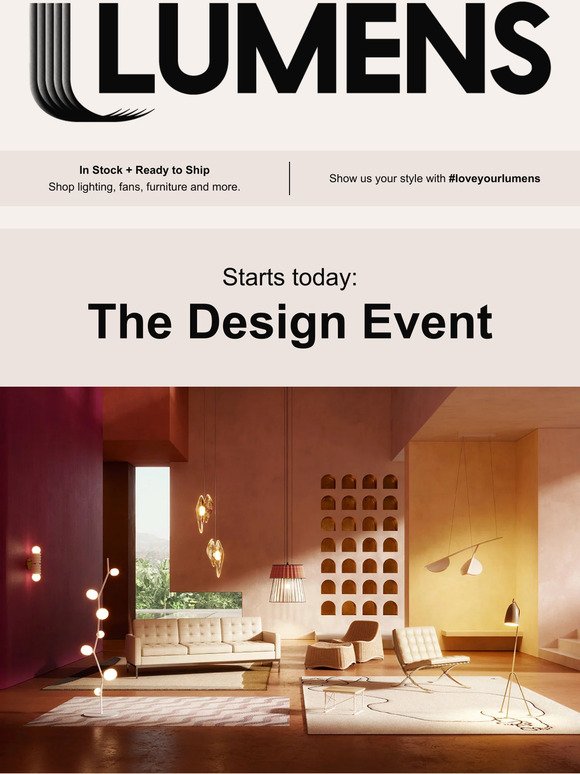 The Design Event starts today: Save up to 50%.