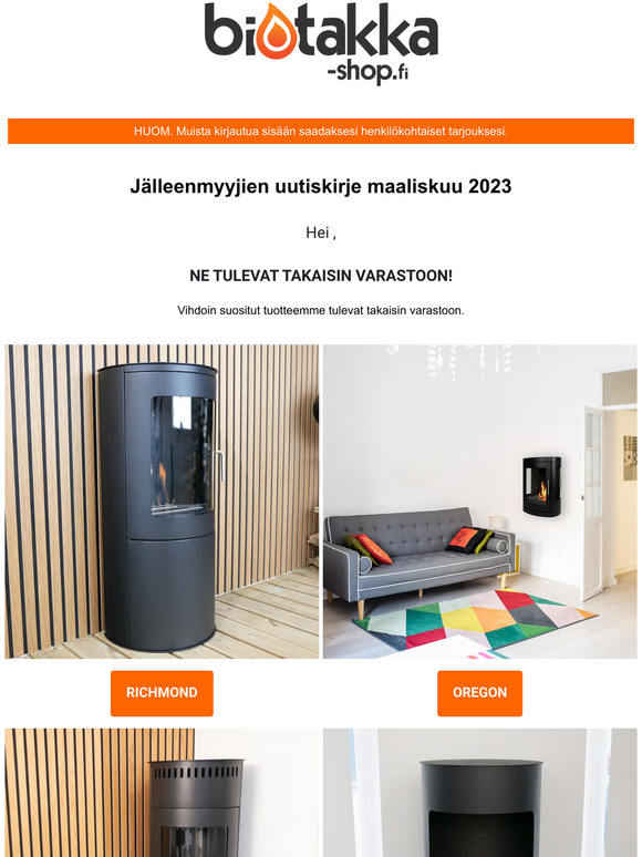 Suositut mallit takaisin varastossa!