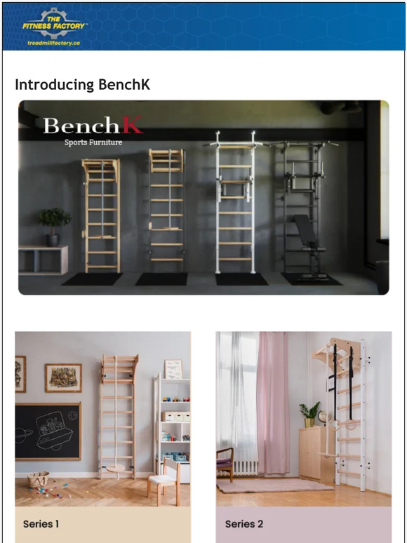 Introducing BenchK. Stylish solutions for your fitness space.