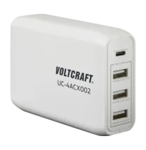 VOLTCRAFT UC-4ACX002 VC-11744745 USB nabíjačka do zásuvky (230 V) Výstupný prúd (max.) 3400 mA 4 x USB , USB-C® zásuvka