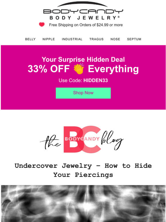 Body Candy Undercover jewelry How can you hide your piercings? Milled