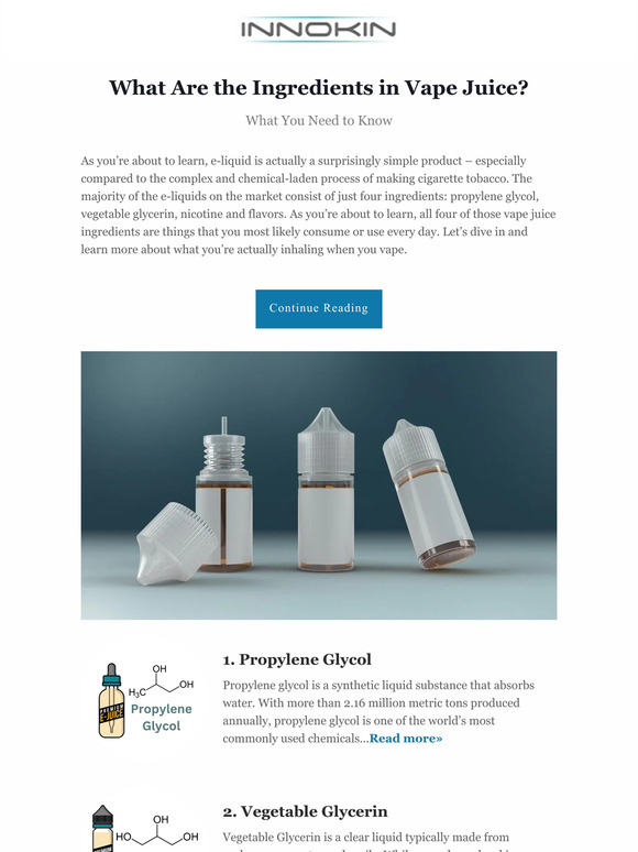 Innokin Technology What Are the Ingredients in Vape Juice? Vaping