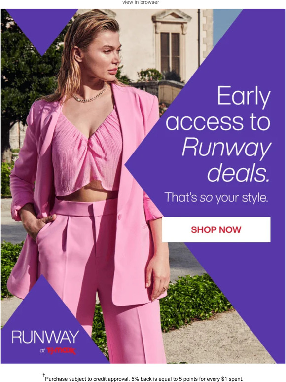 TJ Maxx Early access to RUNWAY! ️🔒 Milled