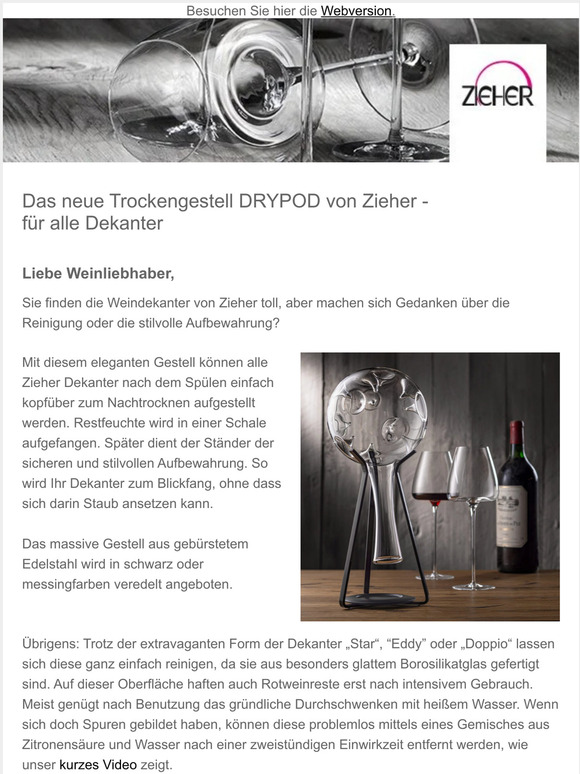 Mehr als ein Werkzeug – so trocknen Dekanter stilvoll!