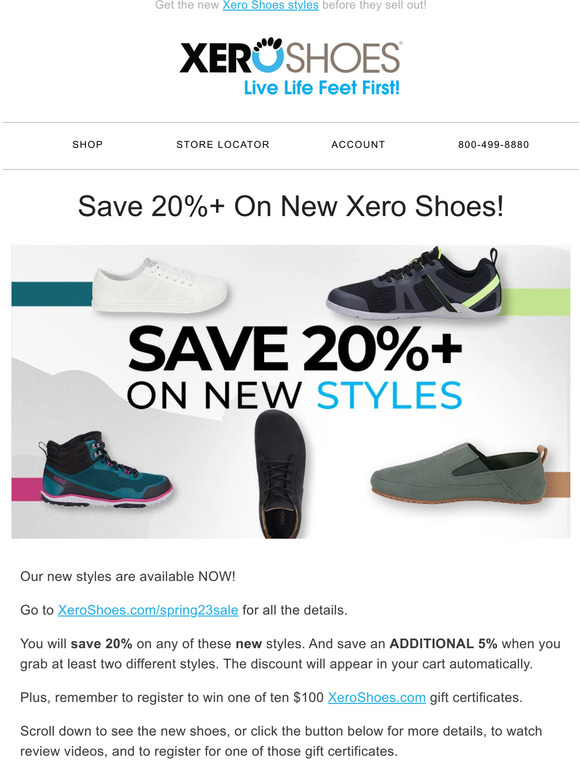 Save 20%+ On New Xero Shoes Starting Now!