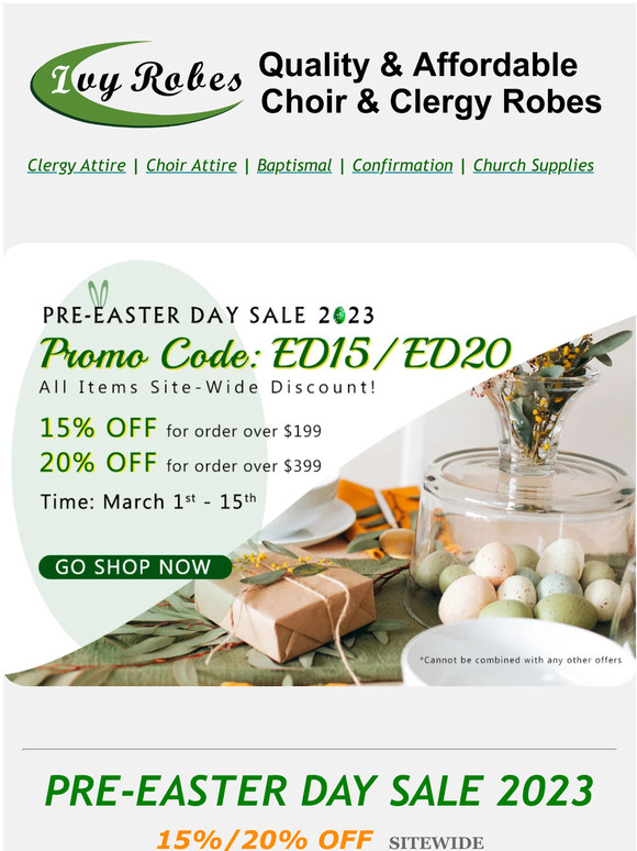 PRE-EASTER DAY SALE 2023
