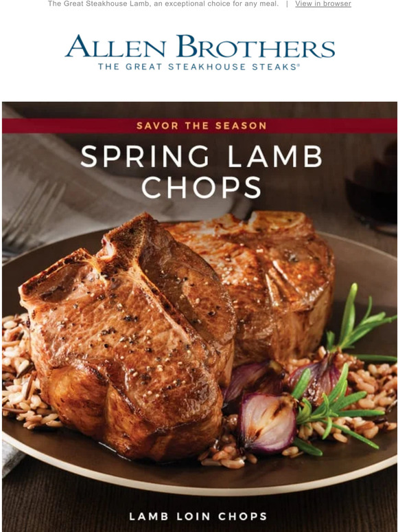 Allen Brothers Steaks Spotlight on Spring Lamb Chops Milled
