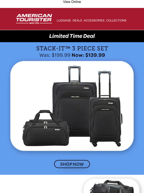 American Tourister Stack-It 3 Piece Set - Black - from American Tourister