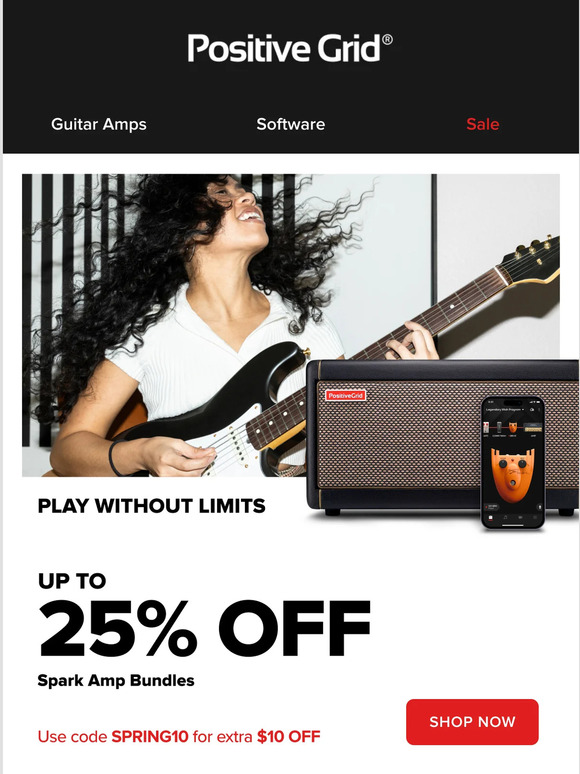 Play Without Limits | up to 25% off Spark Amp Bundles