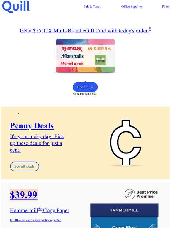 [INSIDE] Deals for Only a Penny and Stock Up on Ink & Toner