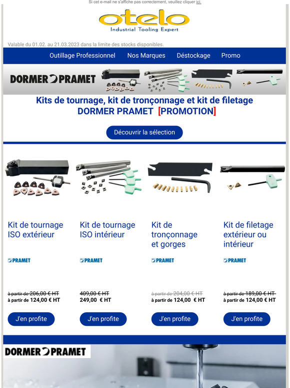 Outils à plaquettes carbure DORMER PRAMET