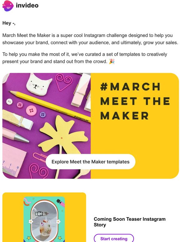 Drive more sales with the #MarchMeetTheMaker Instagram challenge