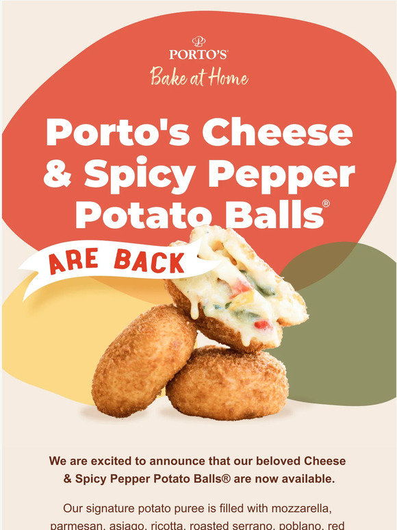 Porto's Bakery Cheese & Spicy Pepper Potato Balls® 🌶️🧀 Milled