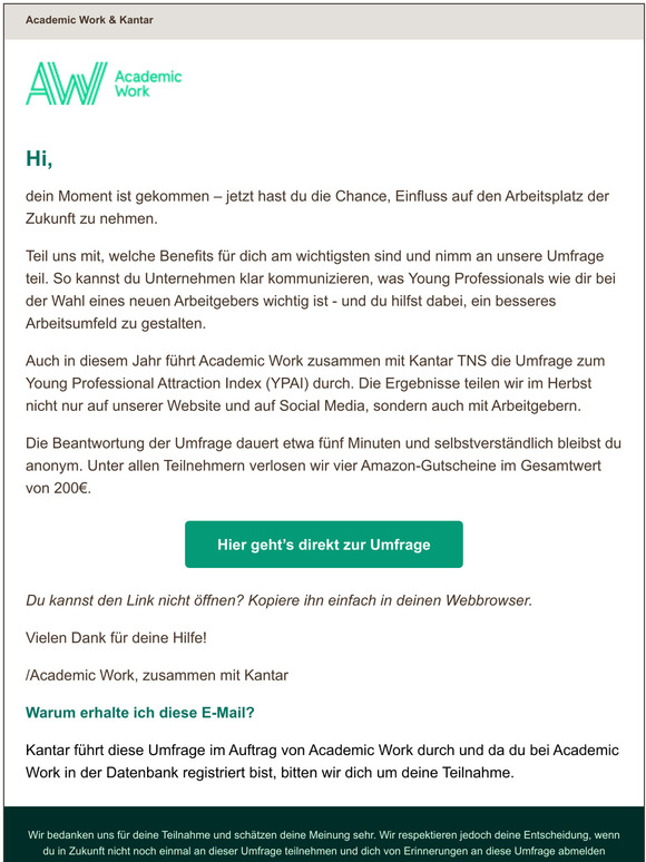 Hilf mit, den Arbeitsplatz der Zukunft zu gestalten!