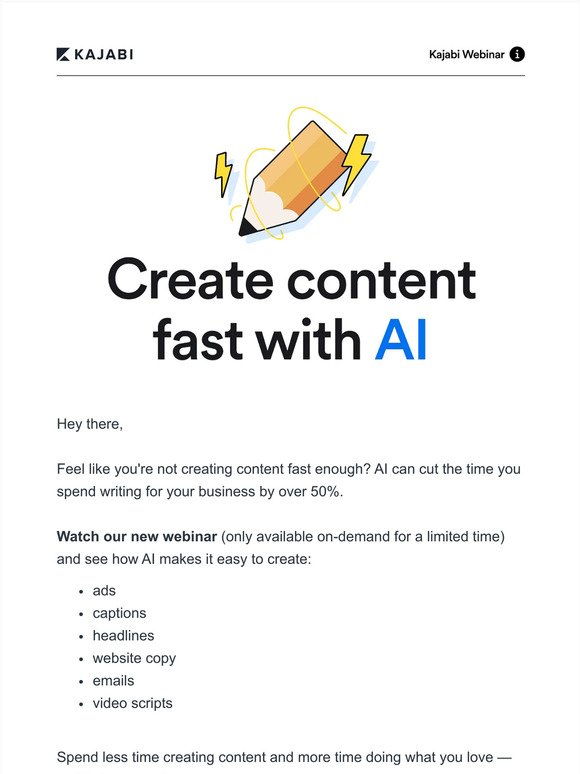New webinar: Use AI to create your content in record time.